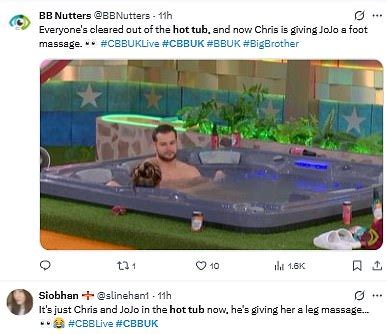 Celebrity Big Brother S Chris Hughes Enjoys A Steamy Night With JoJo Siwa In The Hot