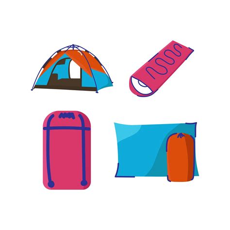 Vector Illustration Of A Camping Set 22348471 Vector Art At Vecteezy