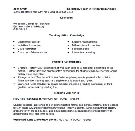 Elementary Teacher Resume - 12 + Download Free Documents in PDF, Word