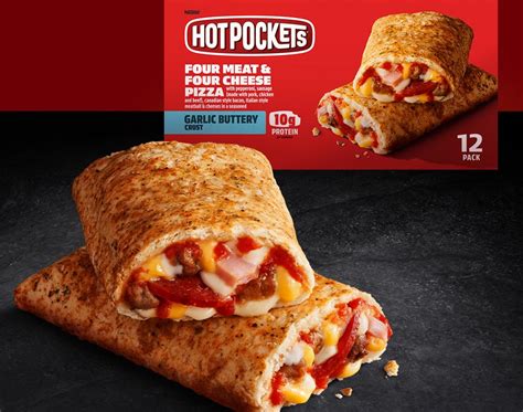 HOT POCKETS Four Meat Four Cheese Pizza In A Garlic Buttery Crust
