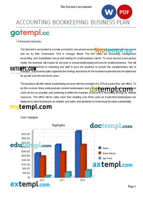 Bookkeeping Business Plan Template Prntbl Concejomunicipaldechinu Gov Co