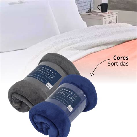Manta De Microfibra Queen - Manta de Microfibra Queen Andreza 2,20m X 2,40m | MadeiraMadeira