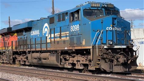 Ns 8098 Conrail Heritage Unit Idling At Rochelle Il Youtube