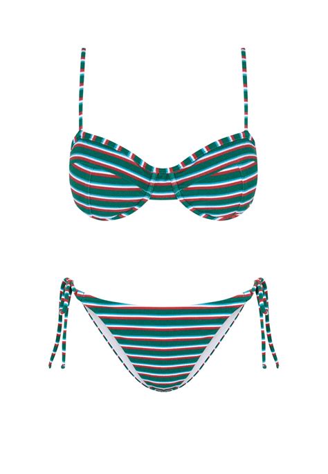 Coyote Balconette Bikini Tie Green Robin Collection Robin Collection