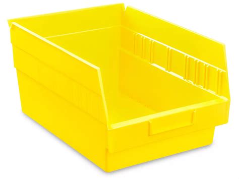 Plastic Shelf Bins 8 1 2 X 12 X 6 Yellow S 16277y Uline