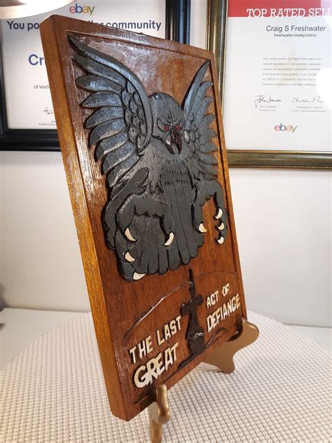 Rare Vintage 1970s The Last Great Act Of Defiance Hand Carved Wood