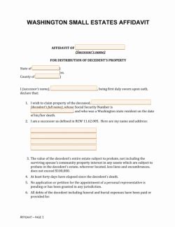 Free Small Estate Affidavit Form Templates Printable Notary Document