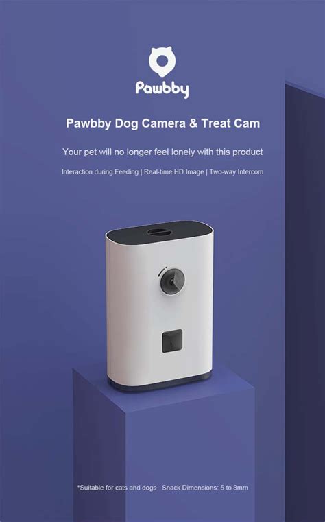 Pawbby Intelligent Pet Camera Treat Dispenser White