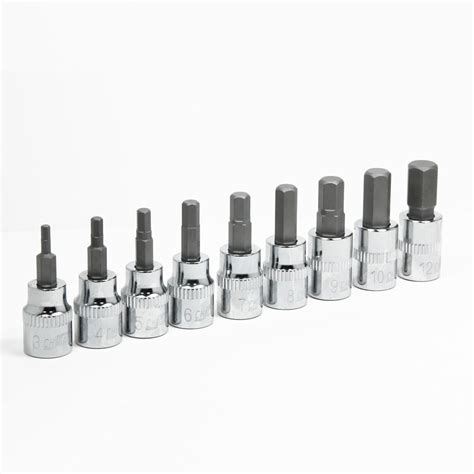 9 Piece 38″ Dr Metric Hex Bits Socket Set Chicane