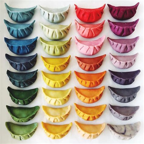 Colorful Dumplings In Rainbow Bowls