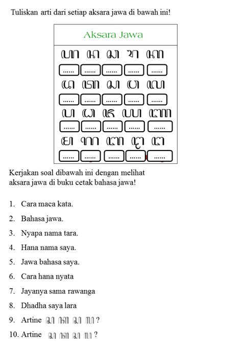 Soal Aksara Jawa Kelas Riset