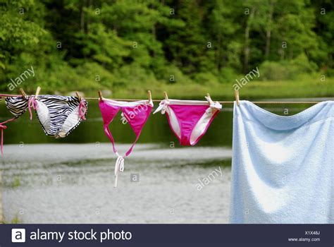 Bikini Hanging On Clothes Line Stock Photos Bikini Hanging On Clothes Line Stock Images Alamy