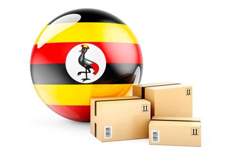Premium Photo | Parcels with ugandan flag shipping and delivery in