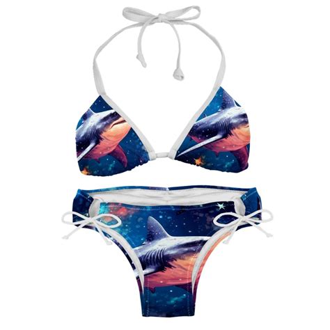 Starry Shark Swim Wear Detachable Sponge Adjustable Strap Bikini Set Two Pack For Multiple