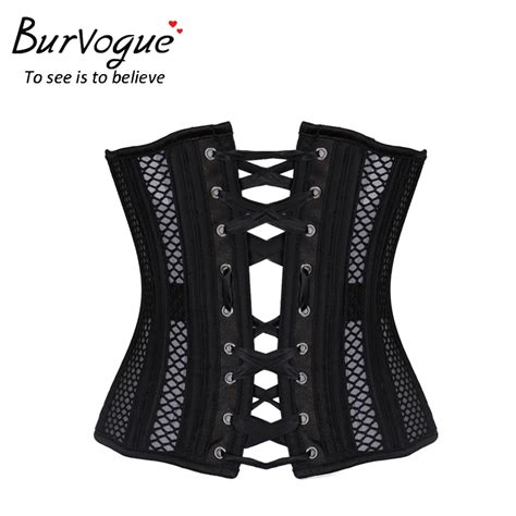 Burvogue корсет под грудь с двойными стальными косточками, дышащий ...