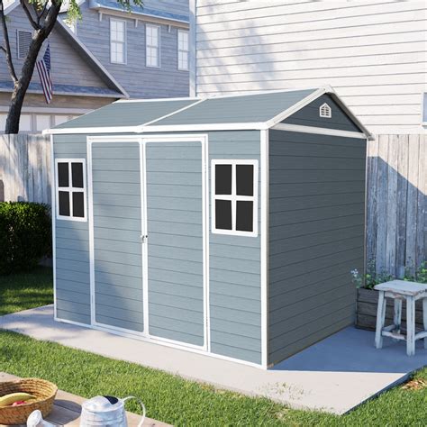 DTTRA 6x8 FT Outdoor Sheds with Two-Window and Double Lockable Doors
