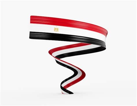 Premium Photo 3d Flag Of Egypt 3d Shiny Waving Flag Ribbon Isolated