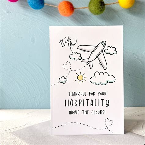 Printable Flight Attendant Thank You Card, Flight Crew Care Package