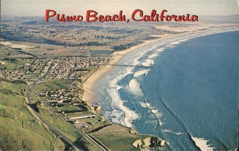 aerial view  pismo beach   blue pacific california postcard