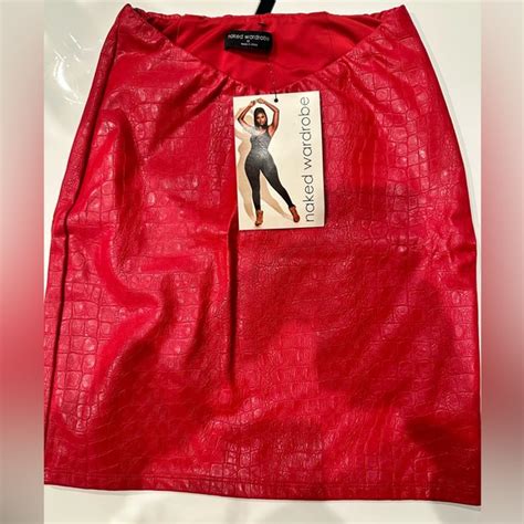 Naked Wardrobe Skirts Naked Wardrobe Red Scoop Crocodile Mini Skirt Size Xsmall Nwt Poshmark