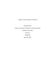 Analysis Of Sex Composition In Education Course Hero