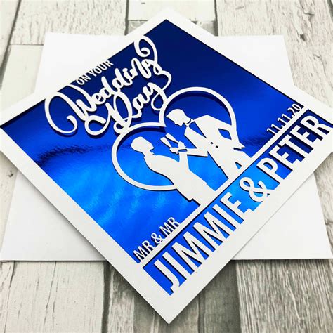 Personalised Gay Wedding Card Gay Wedding Gift Gay Wedding Etsy