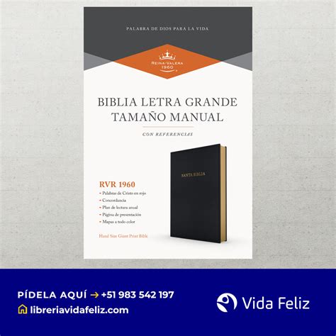 Biblia Letra Grande Tamaño Manual negro símil piel RVR1960