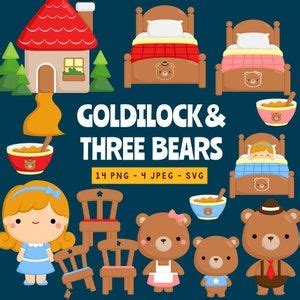 Goldilocks The Three Bears Clipart And Digital Paper Set Digital