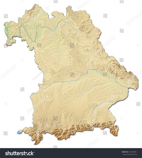 Relief Map Bavaria Germany 3drendering Stock Illustration 454270051