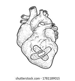 broken human heart drawing
