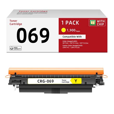 Canon Genuine 069 / 069H Color imageCLASS Laser Toner — Yellow, Extra High Yield (Y) (GOV-TAA) (CRG-069-YL-UHY-GOV-TAA)