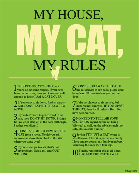 My House My Cat My Rules Digital Print By Debbs1130