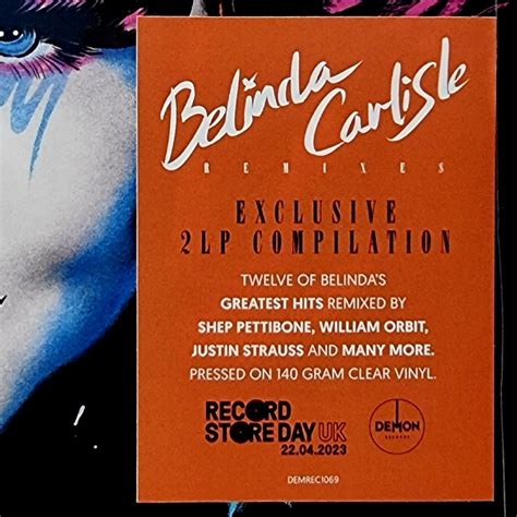 New 2lp Belinda Carlisle Remixes Clear Vinyl Rsd 2023 Hobbies