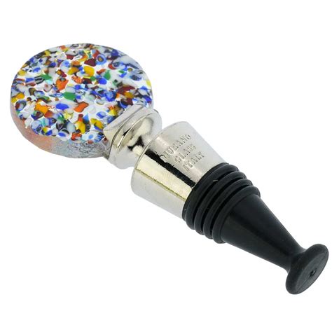 Murano Glass Bottle Stoppers Murano Glass Multicolor Round Bottle Stopper