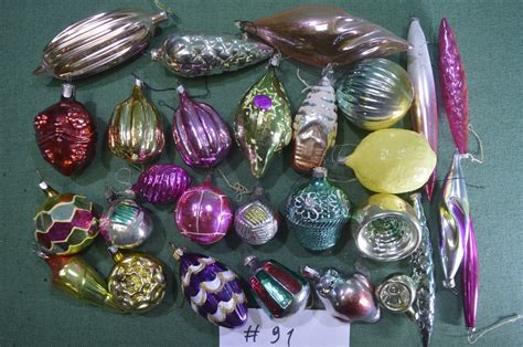 Купить Елочные новогодние игрушки, украшения. 28 штук. Ассорти. Стекло ...