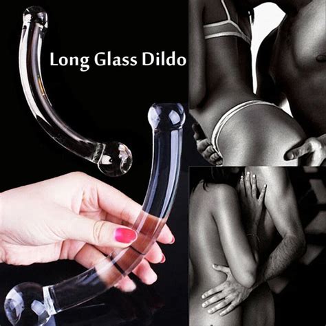 Crystal Long Glass Dildo Arched G Spot Prostate Massager Anal Sex Butt Plug Toys Eur