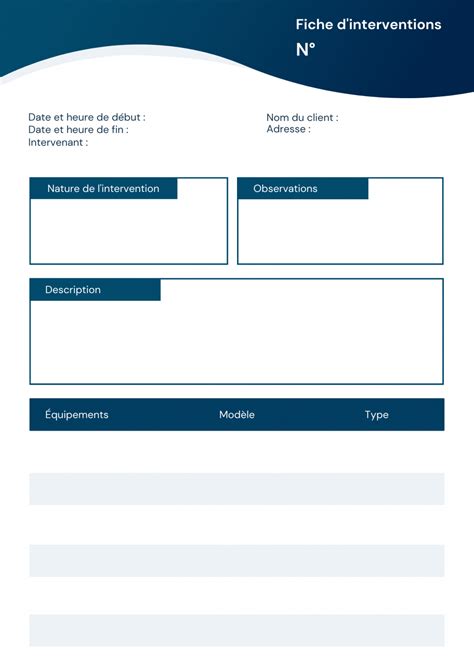 Fiche Intervention Informatique Modèle à Télécharger Gratuit