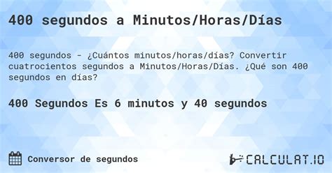 400 Segundos São Quantos Minutos