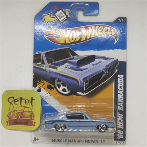 Jual HOT WHEELS HOTWHEELS 68 HEMI BARRACUDA BIRU BLUE CARD Kota Tangerang Selatan Setut