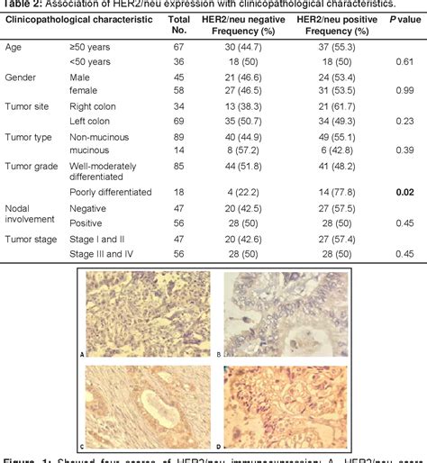 Immunohistochemical Expression Of Her2neu In Colorectal Carcinoma In