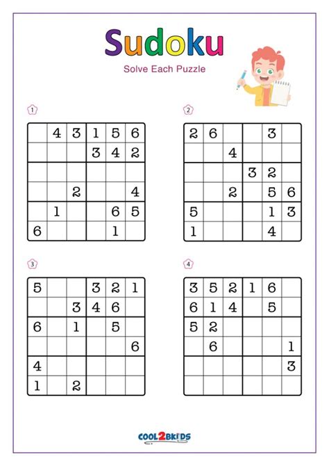 Sudoku Puzzles Printable Free 6x6