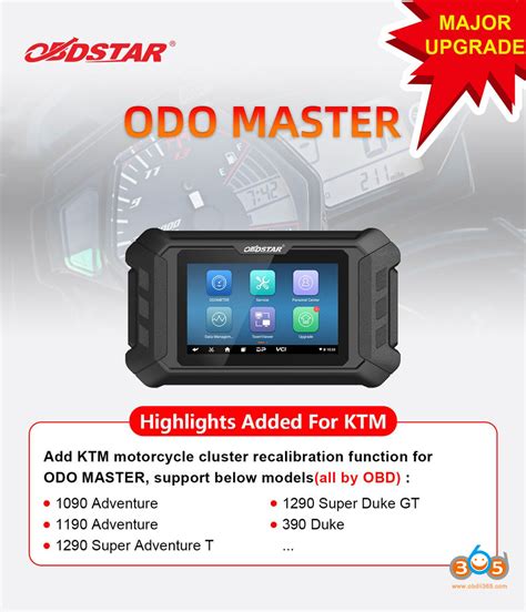 OBDSTAR OdoMaster Motorcycle Odometer Correction List OBDII365