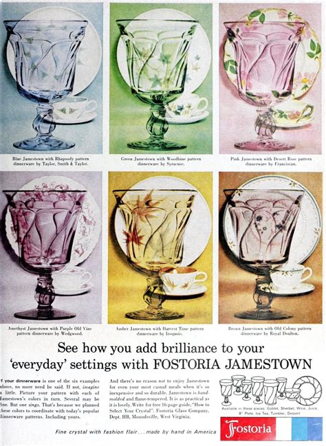 Vintage Fostoria Glass 100 Old Patterns Colors And Styles Of The