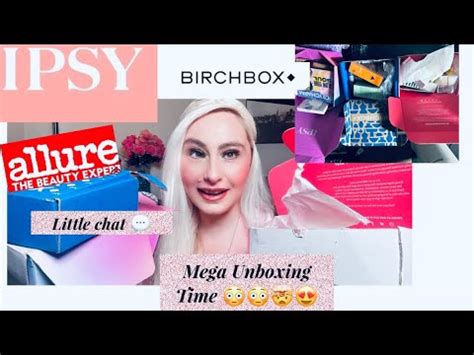 Mega Unboxing Ipsy Allure Beauty Birch Box And Chat About Youtube