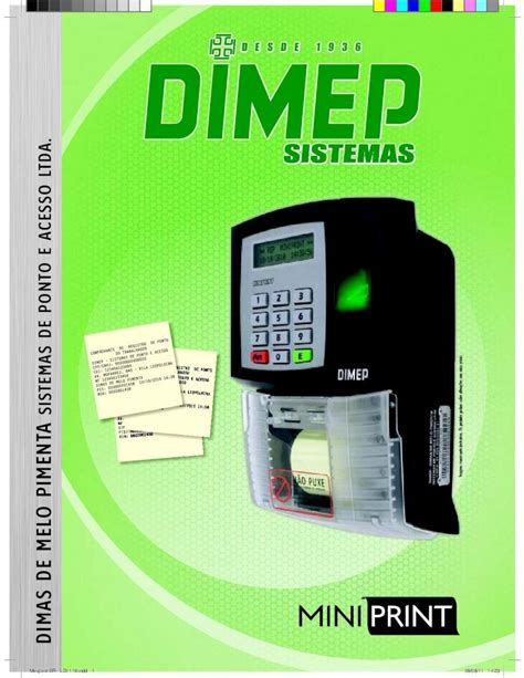 PDF RELOGIO DE PONTO DIMEP MINIPRINT Pdf DOKUMEN TIPS