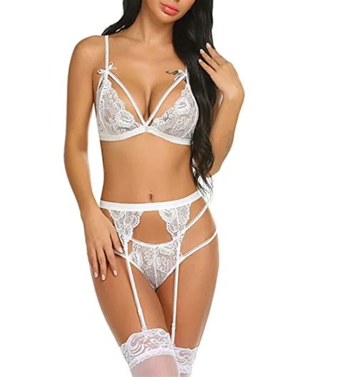 Women Lingerie Set Lace Teddy Strap Babydoll Bodysuit With Garter Belts Buy Women Lingerie Set