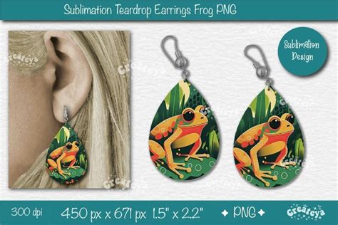 Frog Earrings Sublimation Toad Teardrop Earring 3745767