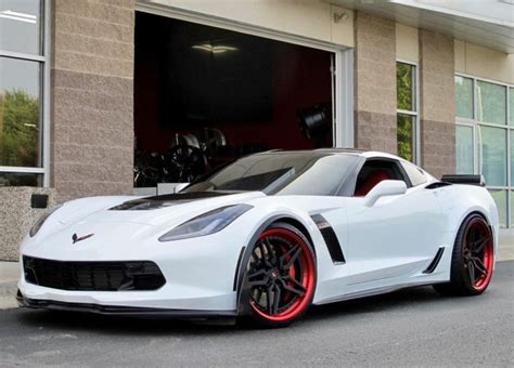 Chevrolet Corvette C Z White Vossen M X Piece Wheel Front