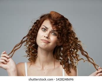 Curly Hair Beautiful Women Naked Shoulders Stock Photo 1428248696 Shutterstock