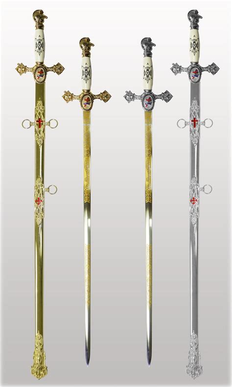 KT928D Deluxe Knights Templar Sword - Gold or Silver